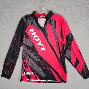 Hoyt Archery Jersey Mens M Printed Performance Long Sleeve Quarter Zip Pullover